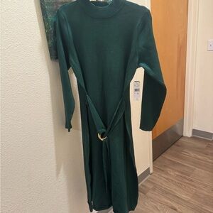 Elegant Green Knit Dress